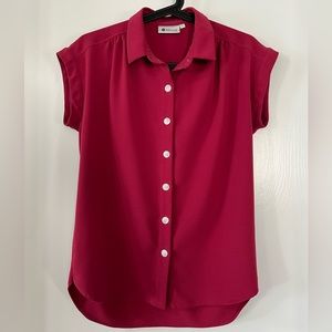 Bollie Brand Burgundy Button Up Shirt, XS